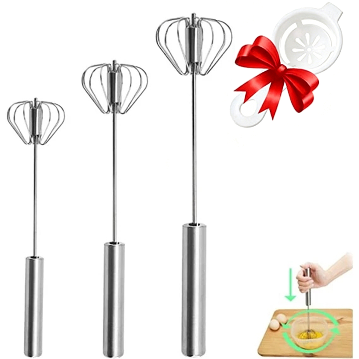 1/3 Stück Edelstahl-Eierschläg – Kitchen Appliances For Sale Bewertung und Preis